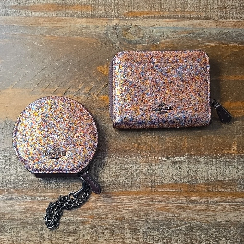 Coach x Keith Haring Glitter Heart Wallet Set